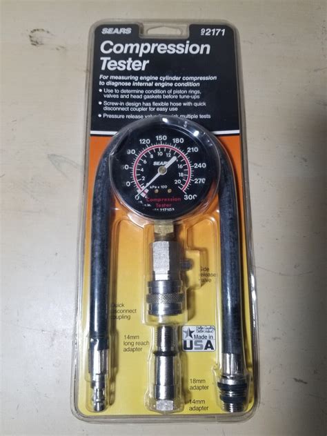 sears compression tester 92171|Vintage Sears Compression Tester 92171 Made in USA.